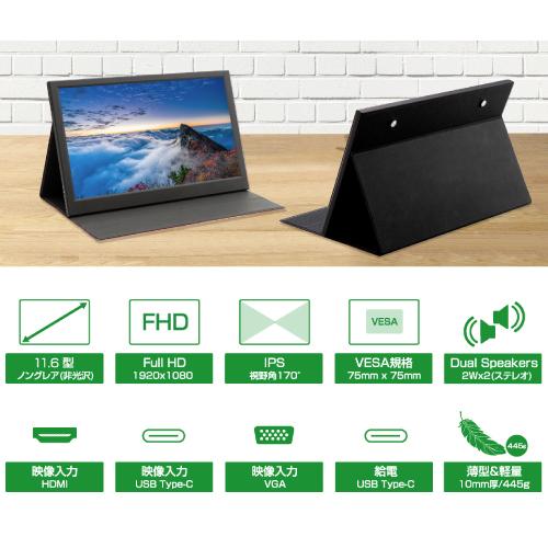 ITPROTECH 11.6インチ 液晶モニター UC-LCD11HCR-IPS : S@GUARD - 通販