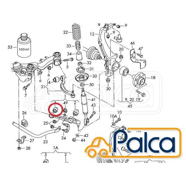 AUDI/VW ロアアームブッシュ 前側インナー 1個 強化HD品 A4,S4,RS4/8D,8E,B5 A4,S4,RS4/8E,B6,B7 A4カブリオレ/8H,B6 パサート/3B,B5,B5.5|s-hokusyo|02