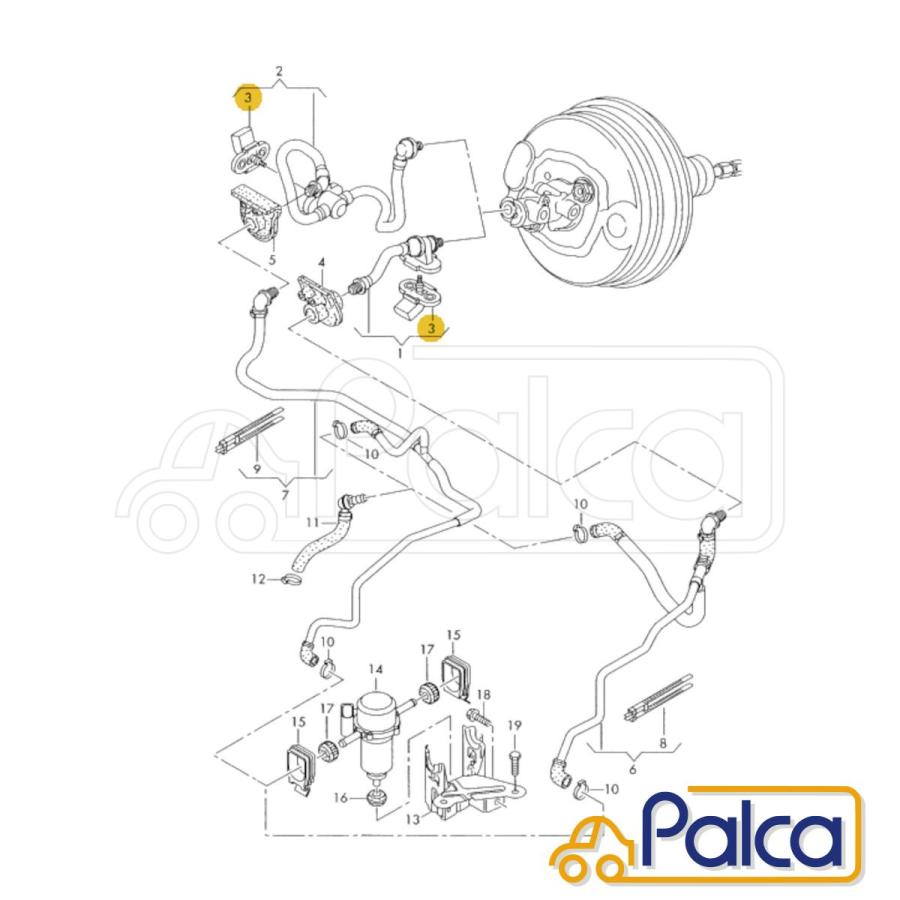アウディ/VW ブレーキブースタープレッシャーセンサー/スラスト
