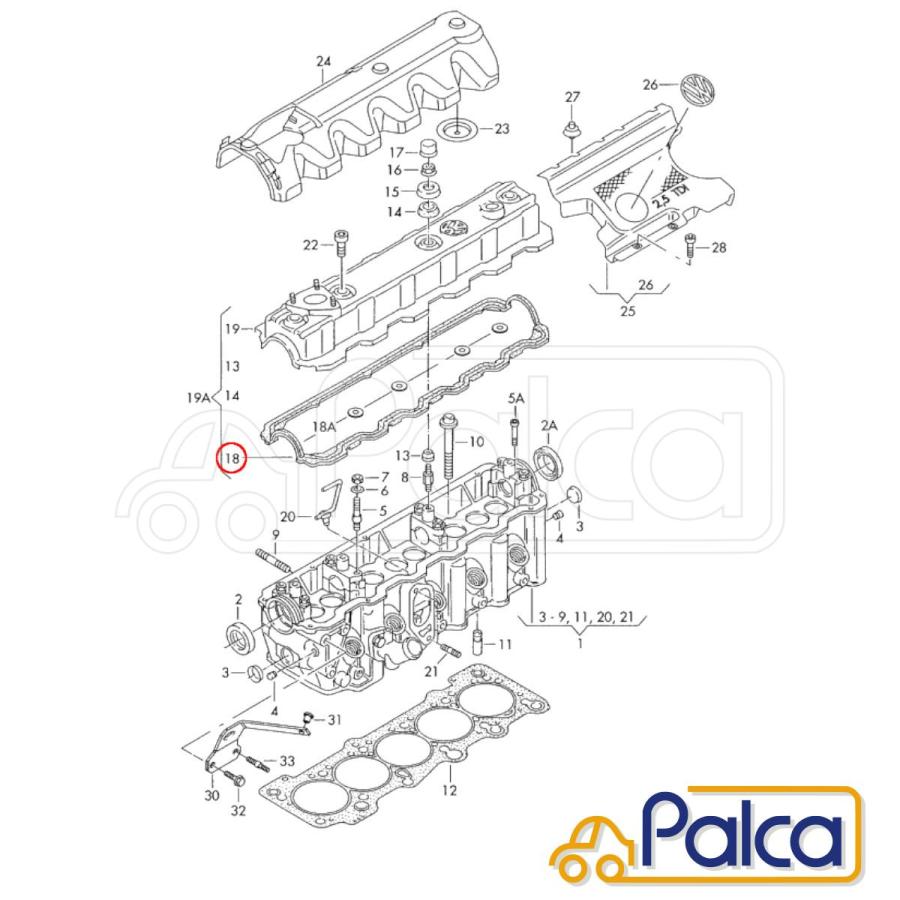 VW シリンダーヘッドカバーガスケット/タペットカバーパッキン  