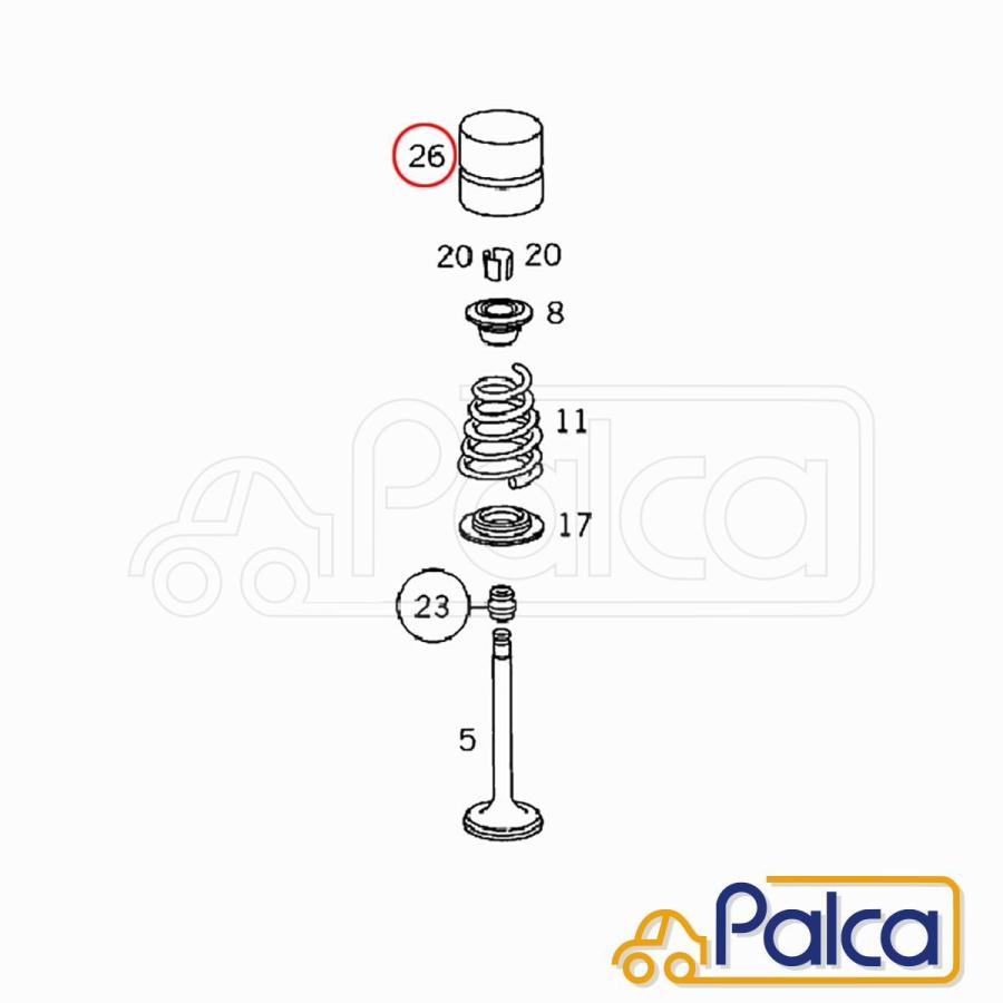 ベンツ カムシャフトバルブ タペット/リフター 8点セット | R129/SL320 SL500 SL600 | R170/SLK230 | W463/G36AMG 1040501225｜s-hokusyo｜03