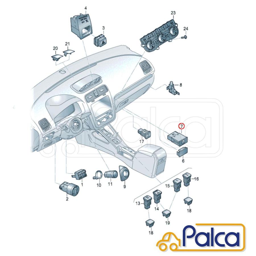 アウディ Vw 助手席エアバッグ解除キースイッチ A5カブリオレ 8f S5カブリオレ 8f B8 Q3 8u アップ Up シャラン 7n 純正 Oe A093 パーツのpalca パルカ Yahoo 店 通販 Yahoo ショッピング