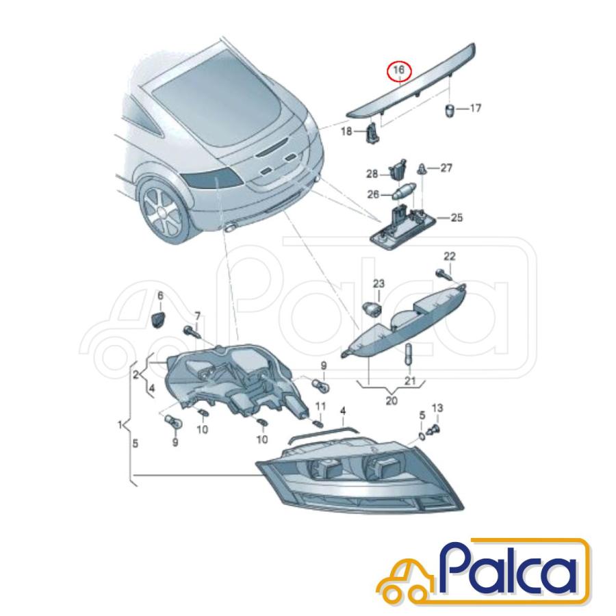 アウディ ハイマウントストップランプ | TT TTS TTRS/8J 純正