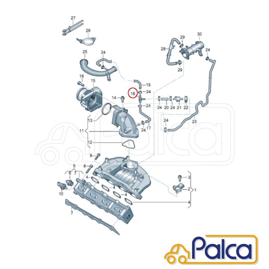 VW バキュームチェックバルブ 1.4TSI用| ゴルフ6 | ゴルフ6カブリオレ