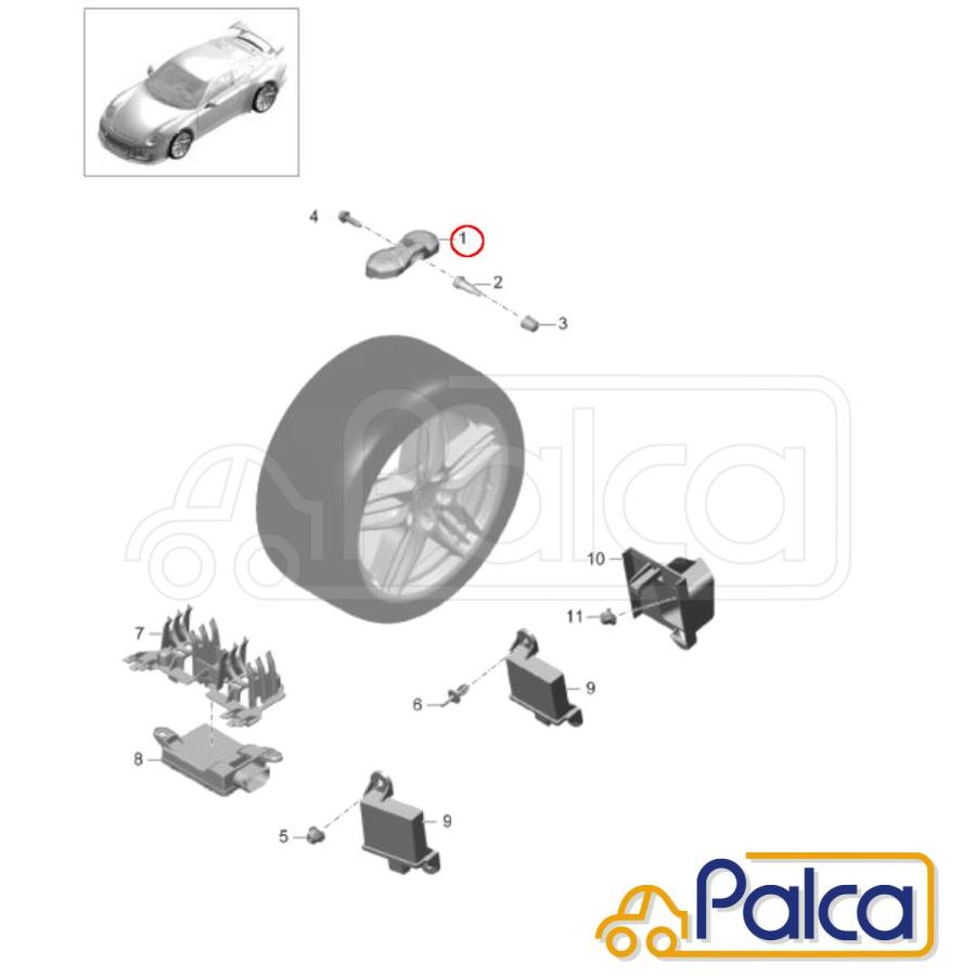 ポルシェ タイヤプレッシャー/空気圧/TPMSセンサー 718ケイマン/982