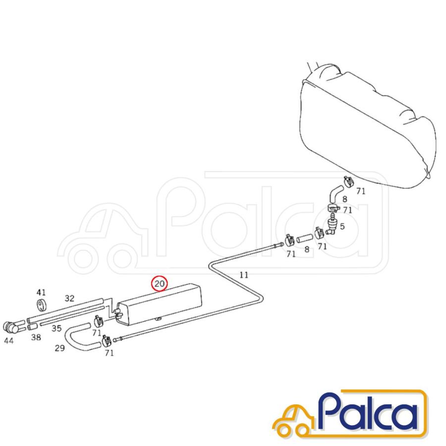 ベンツ チャコールキャニスター W124 S124 C124 A124 W126 C126/300SE 300SEL 420SEL