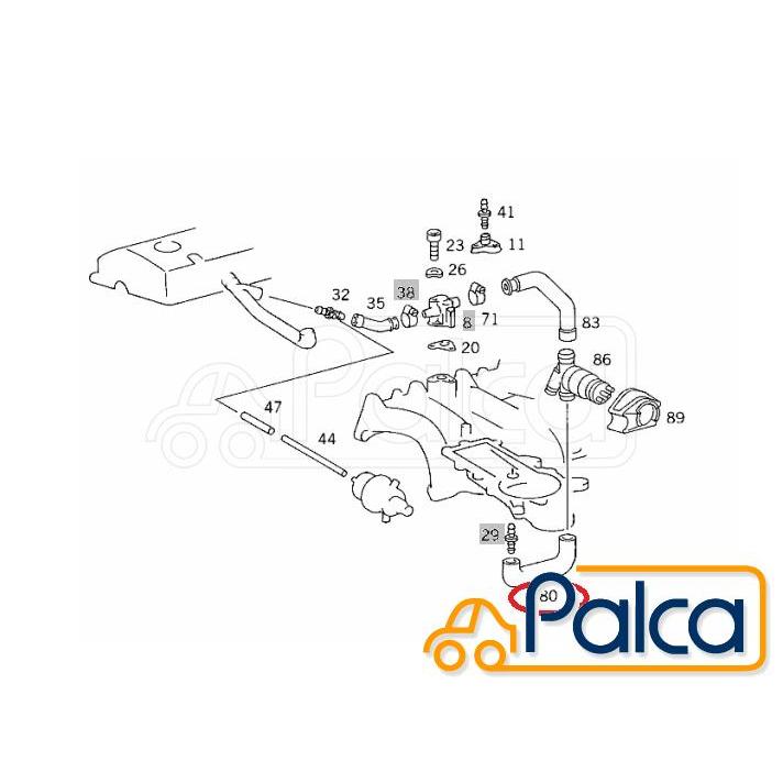 メルセデス ベンツ ブリーザーホース/ブローバイホース W124/200E,230E W201/E1.8,E2.0,E2.3 W463/200GE,230GE マイレ製 1020944882｜s-hokusyo｜02