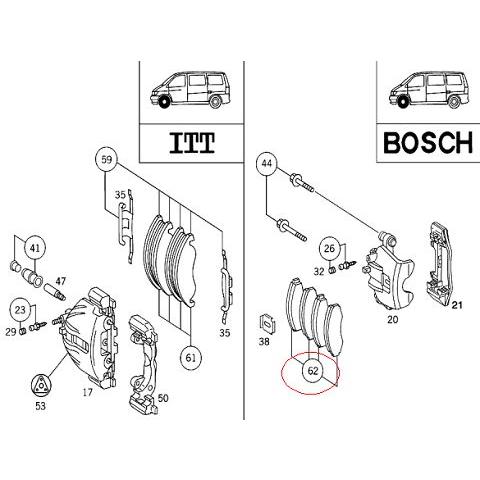 メルセデス ベンツ フロント ブレーキパッド ボッシュ用 W638.Vクラス マイレ製｜s-hokusyo｜04