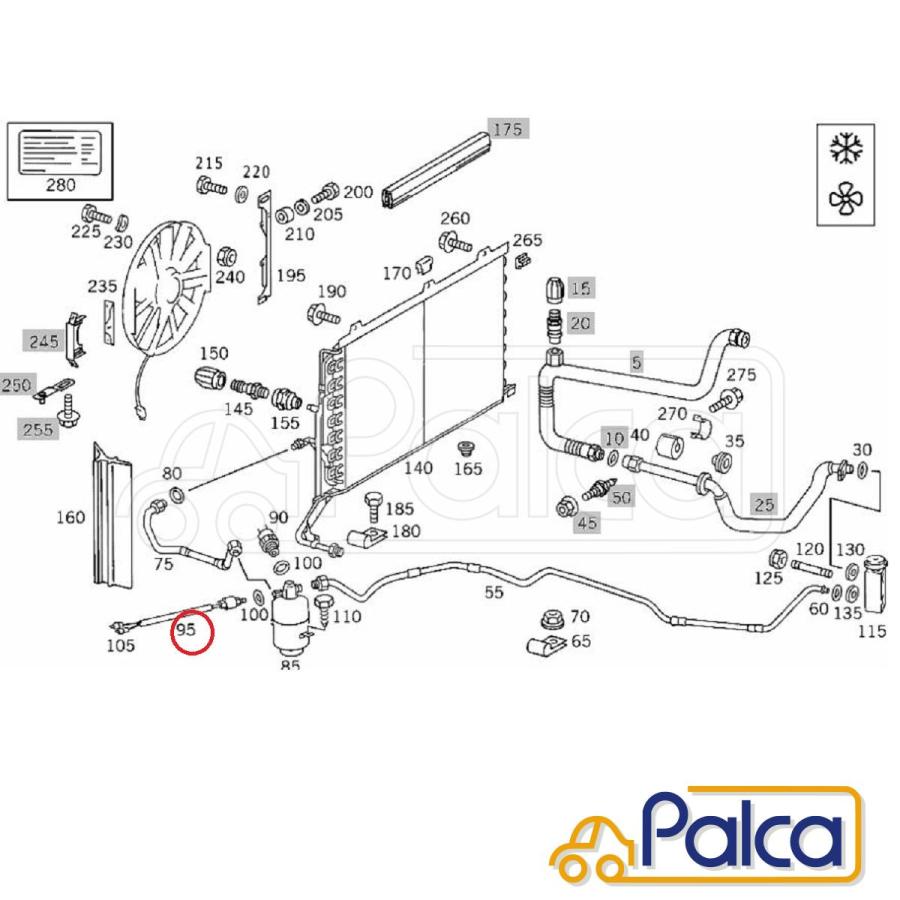 ベンツ エアコン リキッドタンクスイッチ/温度センサー W202 S202