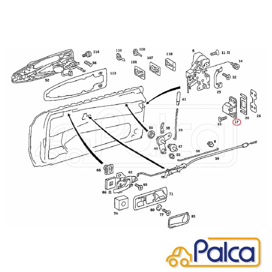メルセデス ベンツ ロッキングアイ 右側 前後共通| Sクラス/W126 C126