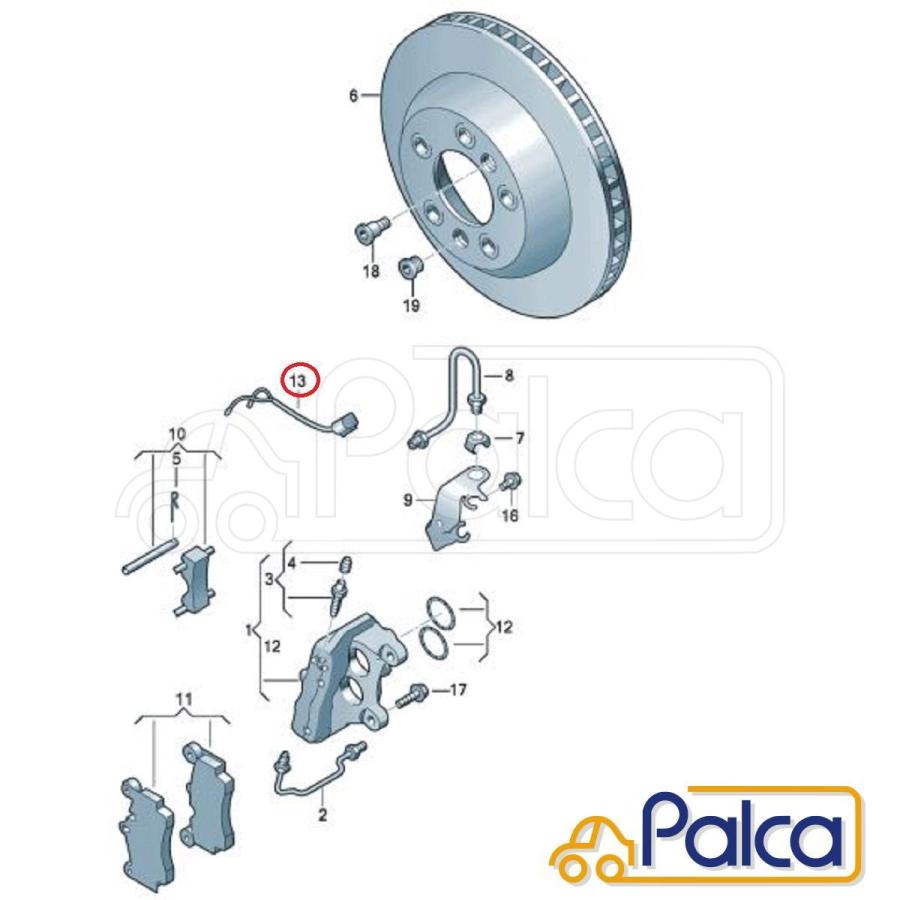 アウディ/ポルシェ リア ブレーキパッドセンサー Q7/4L カイエン957/ターボ ターボS VEMO製