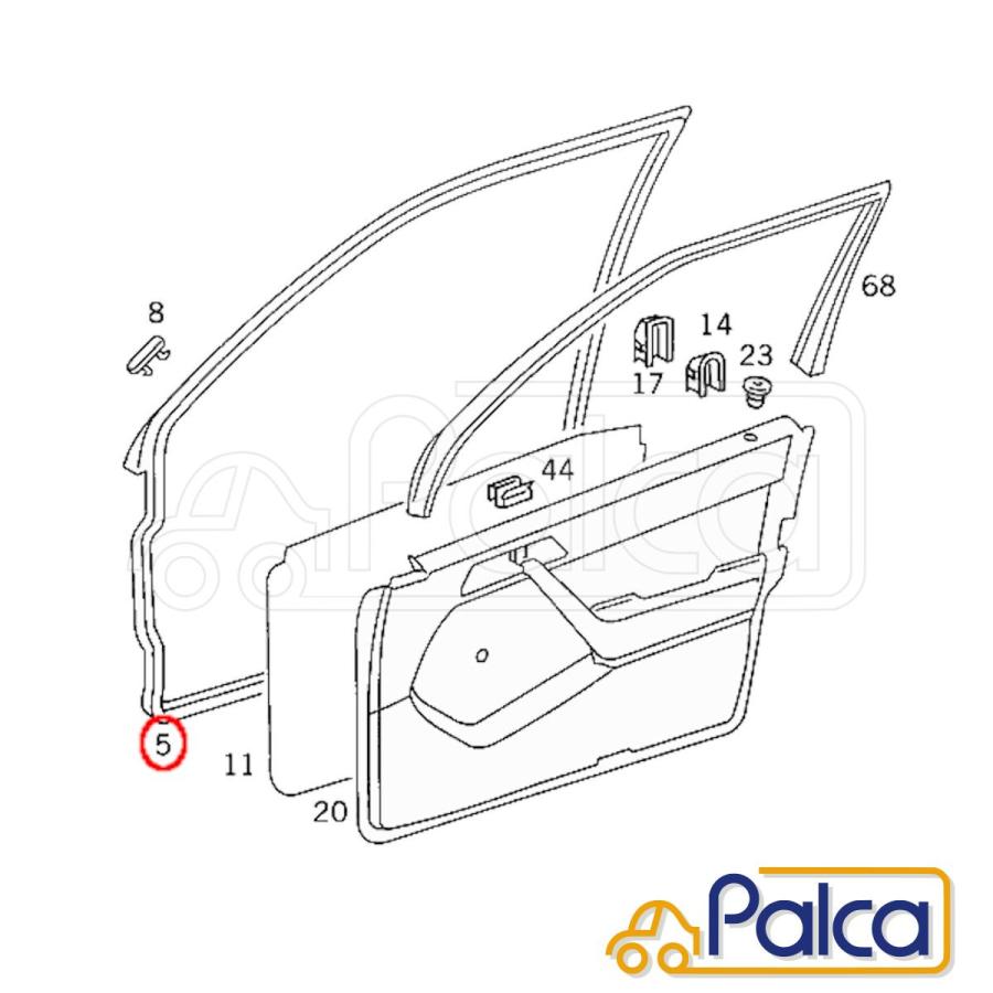 ベンツ Eクラスワゴン s124 ウェザーストリップ メルセデス ベンツ フロントドアウェザーストリップ 左| Eクラス/W124