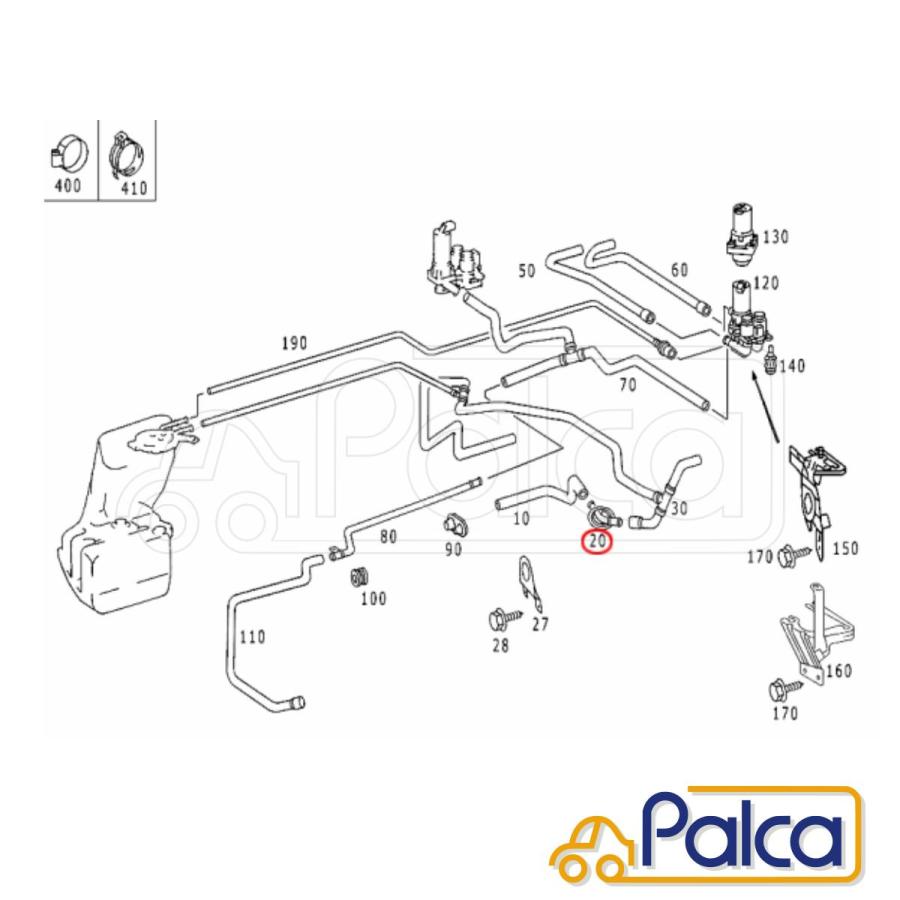 メルセデス ベンツ ヒーターホースコネクタ フィード Sクラス/W220 CLクラス/C215 VAICO製