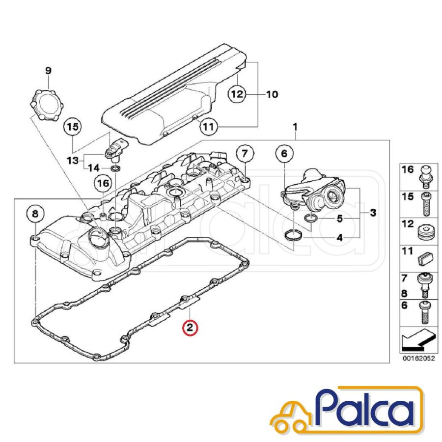 BMW タペットカバーパッキン/シリンダーヘッドガスケット 右 5-8