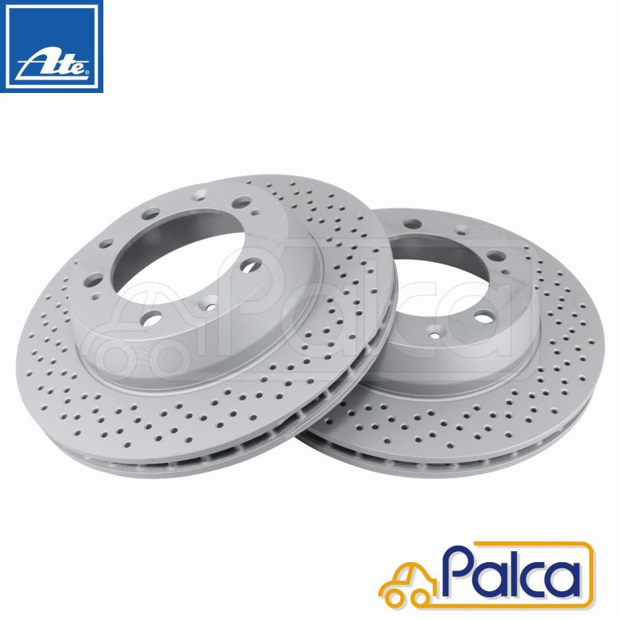 ポルシェ 防錆加工 リア ドリルド ブレーキローター 2枚SET