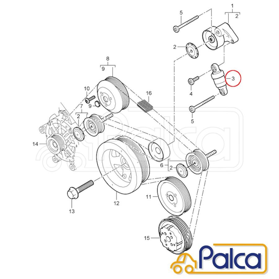 ポルシェ ベルトテンショナーダンパー カイエン/957 4.8 | カイエン