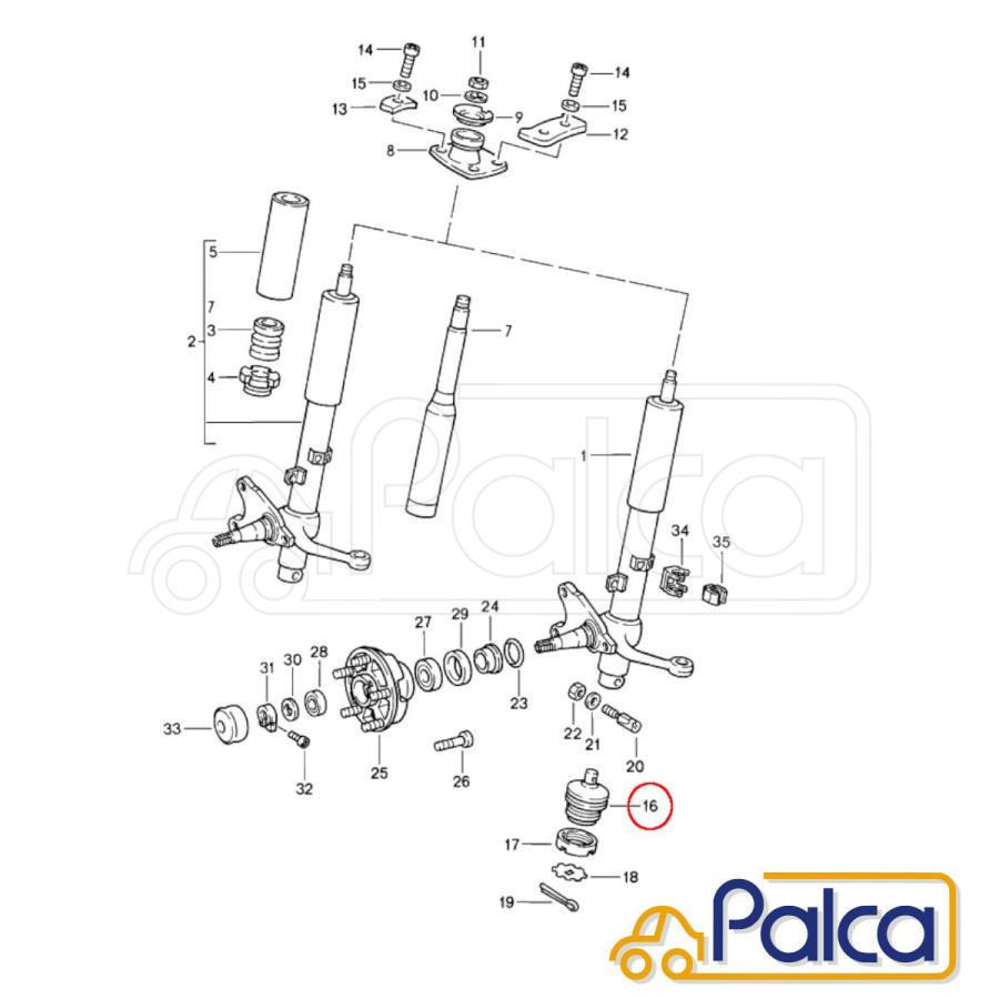 ポルシェ フロント ロアアーム ボールジョイント 1個 911/901 1970