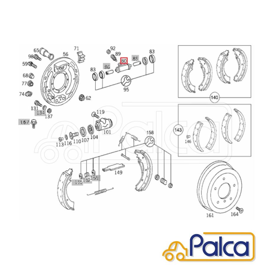 ベンツ リアブレーキホイールシリンダー | ゲレンデヴァーゲン|W460