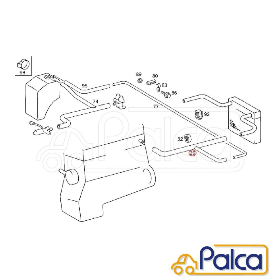 メルセデス ベンツ ヒーターホース Eクラス W124,S124,C124/260E 300E