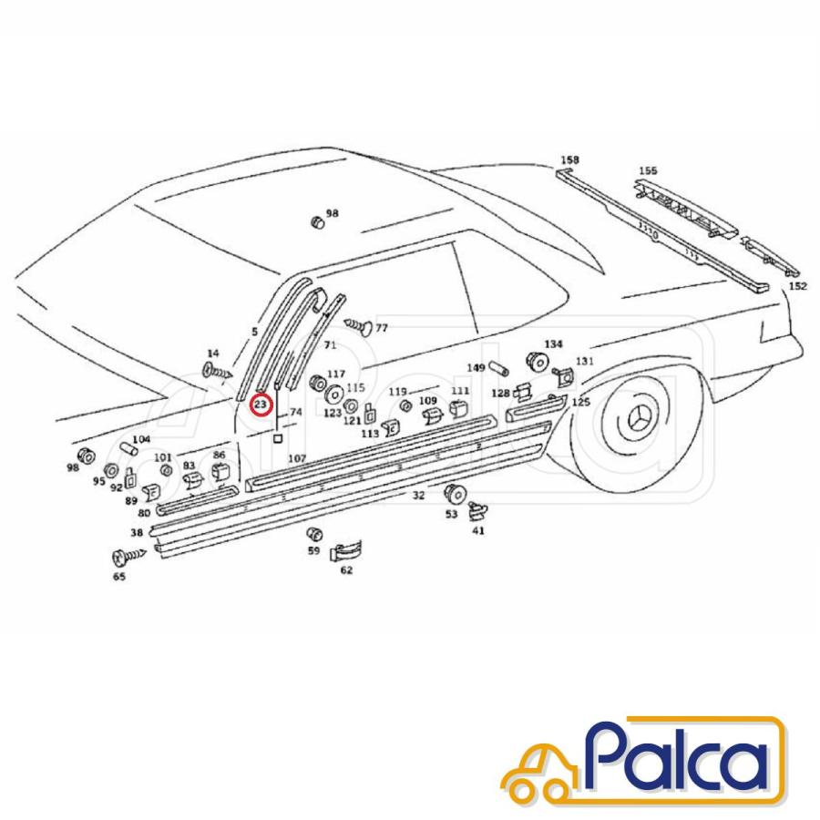 メルセデス ベンツ Aピラーシール/ドアガラスシール/ウェザー