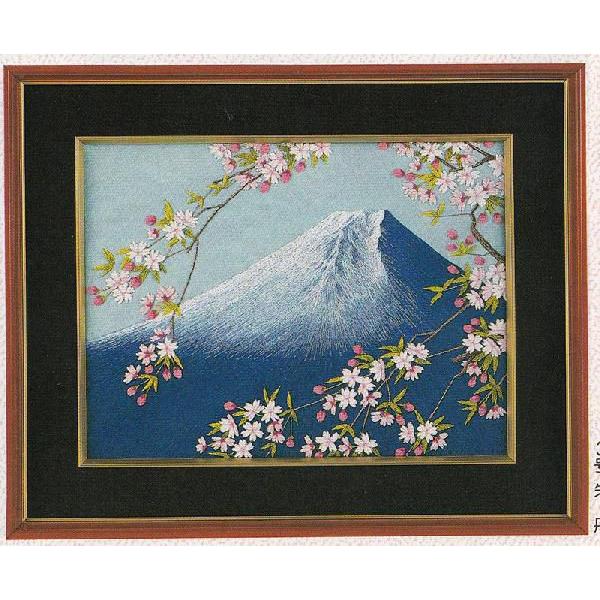 文化刺繍キット No180 富士と桜（3号） Olympus オリムパス