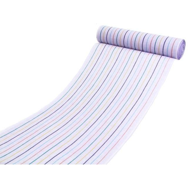 綿麻と刺繍生地のポジャギ風タペストリー 能登•近江•越後上布