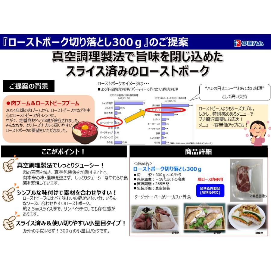 [冷凍] 伊藤ハム　ローストポーク切り落とし　300g（業務用）｜s-mart-store｜02