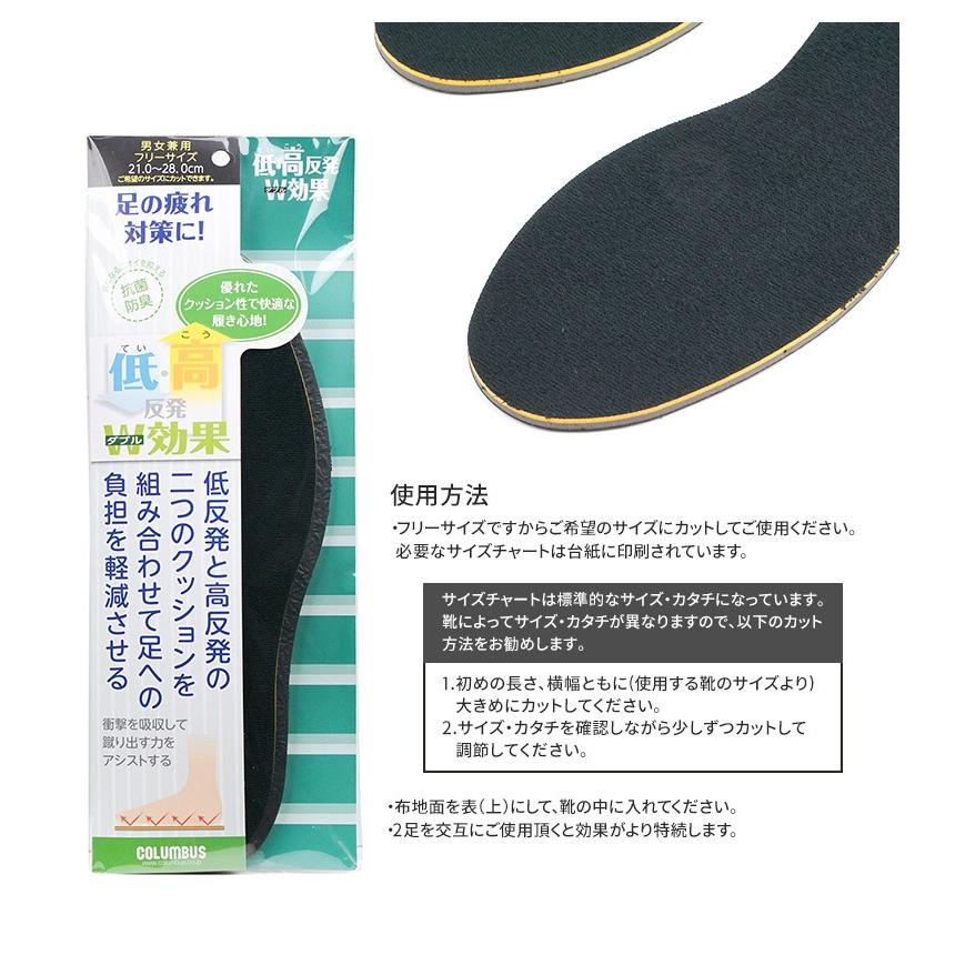 コロンブス インソール 低反発 高反発 クッション 靴 中敷き 抗菌 パイル 男女兼用 フリーサイズ ブラック サイズ調整 低 高反発w効果インソール Col W Kouka Insole S Mart Yahoo Japan店 通販 Yahoo ショッピング