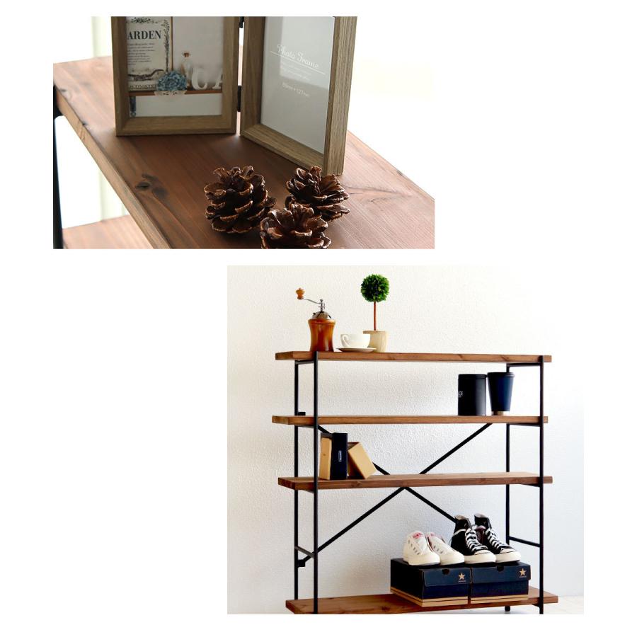 美品 日本製 アイアンラック 5段 シェルフ オープンラック 木製 無垢 本棚 収納 おしゃれ マガジンラック アイアンシェルフ フリーラック 多目的 【R2122740064】(12540円)