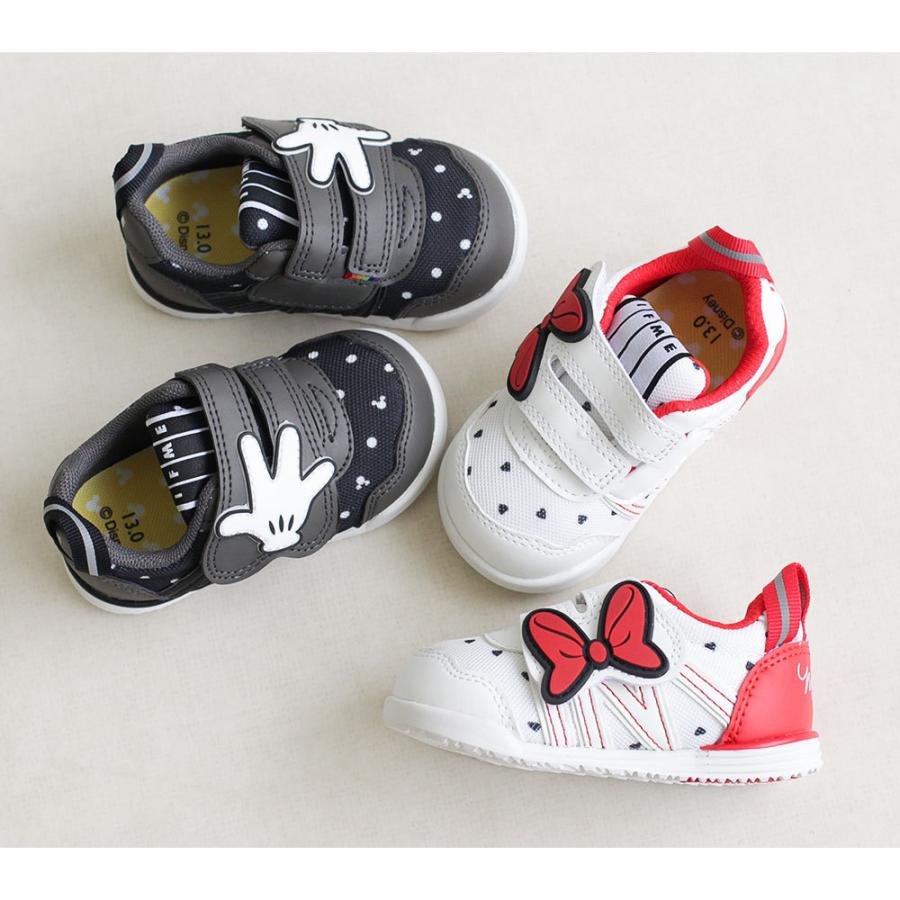 イフミー 海外限定 ディズニー 子供靴 スニーカー 男の子 ベビーシューズ 女の子 ミッキー ミニー 黒 キッズ ブラック 白 ベビー靴 ファーストシューズ ホワイト 1324