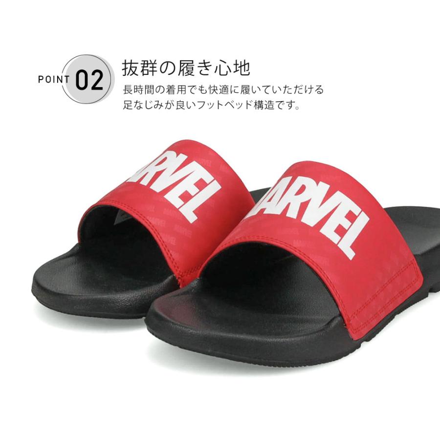 返品不可 スライドサンダル ジュニア シャワーサンダル メンズ フラット 軽量 軽い Marvel シンプル ロゴ アメコミ マーベル 小さいサイズ 大きいサイズ 赤 レッド Mvl0092 750円 Aynaelda Com