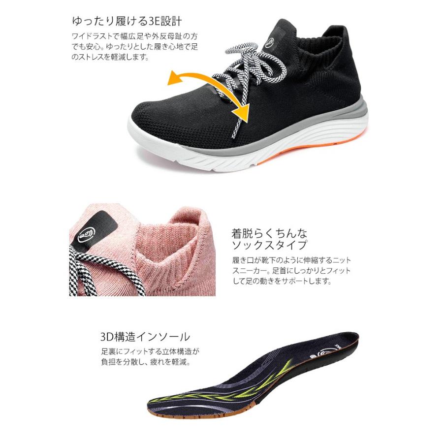 ウォーキングシューズ レディース 軽量 3e 幅広 スニーカー レディース 痛くない 疲れにくい 履きやすい 歩きやすい 蒸れにくい 通気性 ニット スニーカー 3003 Sekai Locowalk 3003 S Mart 通販 Yahoo ショッピング