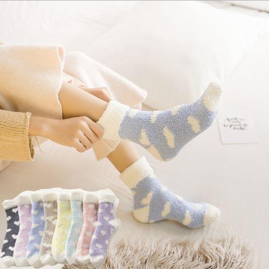 靴下 レディース おしゃれ 厚手 ハート柄 もこもこ靴下 暖かい かわいい もふもふ 家 ハート ルームソックス 暖房 あったか おしゃれ 167 エスムーン 通販 Yahoo ショッピング