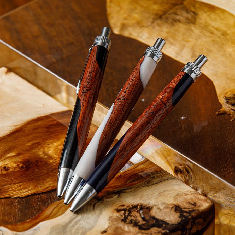 ウッドレジンペン 花梨×White G2規格 木軸ペン ボールペン 文房具