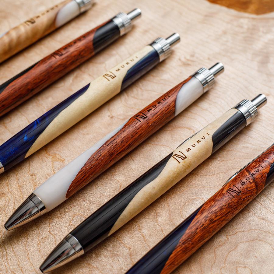 ウッドレジンペン 花梨×White G2規格 木軸ペン ボールペン 文房具
