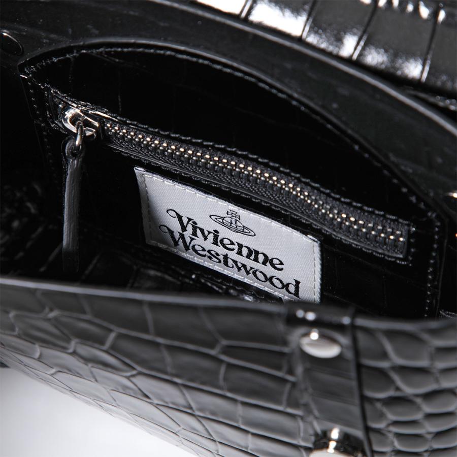 Vivienne Westwood ヴィヴィアンウエストウッド ショルダーバッグ KIM CROSSBODY キム 4304007VU-L003I レディース クロコ型押し レザー 鞄 N401/BLACK｜s-musee｜08
