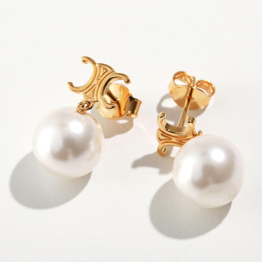 CELINE セリーヌ ピアス PERLS EARRINGS 460TZ6BPE.01GI レディース トリオンフ パール イヤリング アクセサリー Gold/Ivory｜s-musee｜05