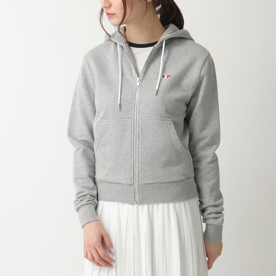 Maison Kitsune メゾンキツネ Awkm0001 長袖 スウェット ジップアップ パーカー 刺繍 Grey Melange レディース インポートセレクト Musee 通販 Yahoo ショッピング