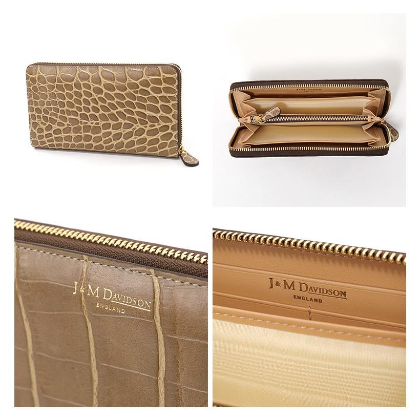 J M Davidson ジェイアンドエムデヴィッドソン レディース メンズ 7267 クロコ調 型押し ラウンドファスナー 長財布 カラー9500 Taupe インポートセレクト Musee 通販 Yahoo ショッピング
