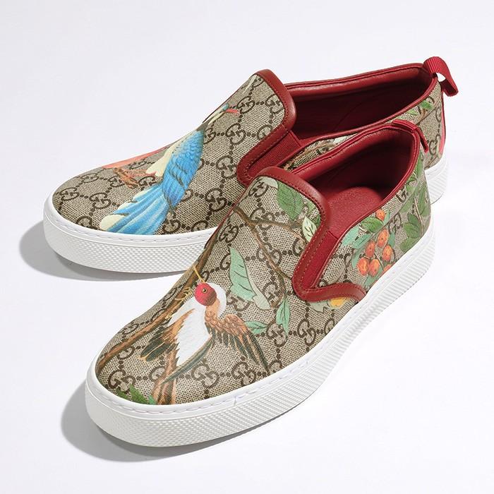 Gucci グッチ Supreme Tian Ggスプリーム コーテッドキャンバス スリッポン ローカット スニーカー ティアン柄 プリント ベージュ ダークレッド 靴 メンズ インポートセレクト Musee 通販 Yahoo ショッピング