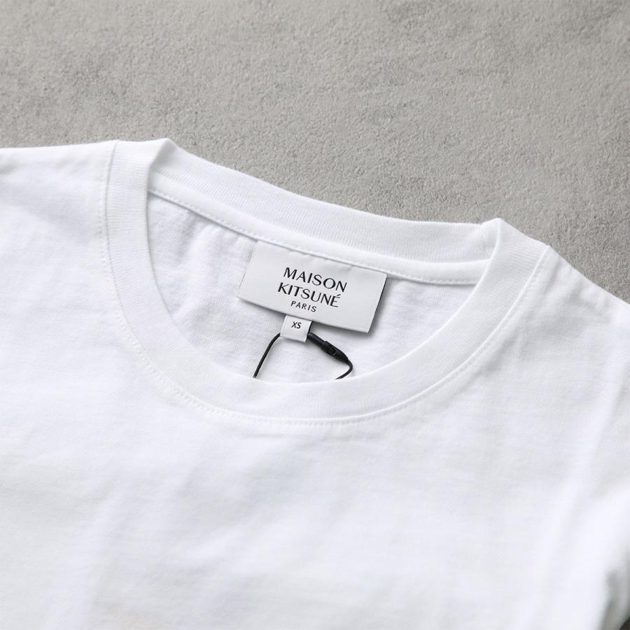 正規品 メゾンキツネ メンズTシャツ フォックスヘッド ロゴ ホワイト L MAISON KITSUNE（メゾン キツネ） Tシャツ FOX HEAD ナチュラル