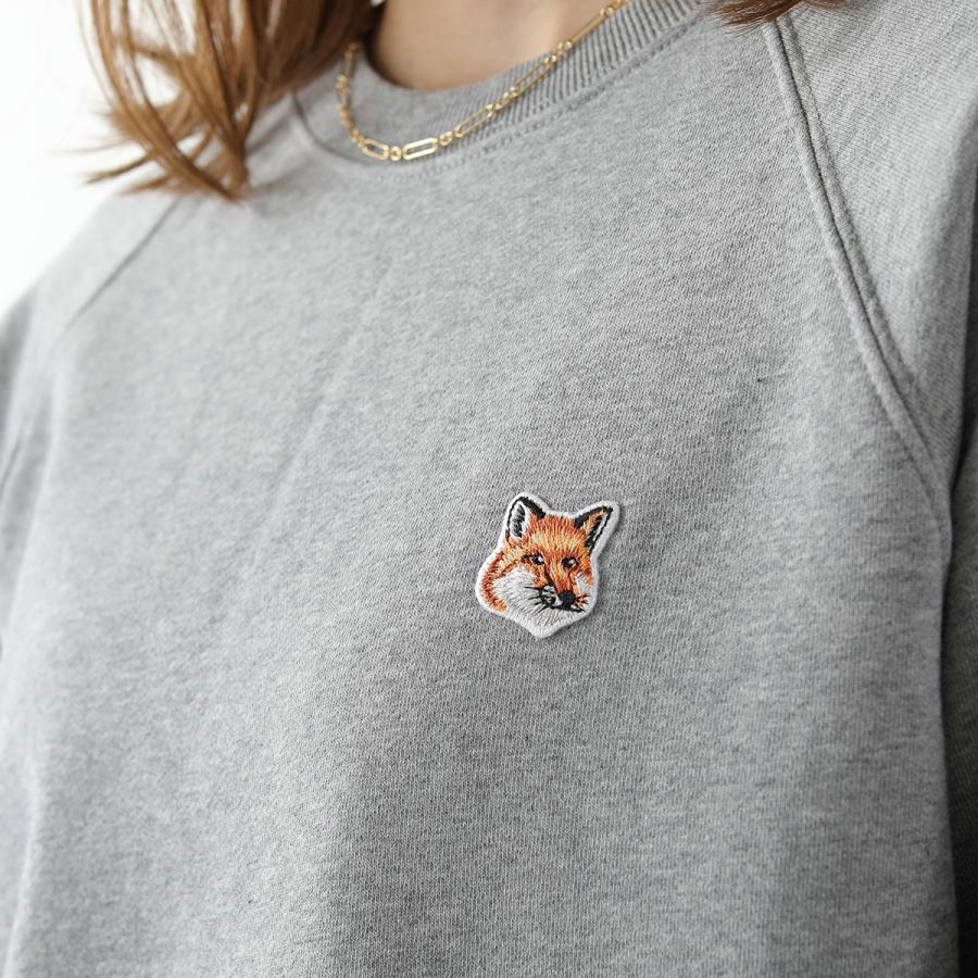 MAISON KITSUNE メゾンキツネ 長袖 スウェットシャツ AW00303KM0001 SWEAT SHIRT FOX HEAD PATCH レディース  クルーネック スウェット カラー3色｜s-musee｜09