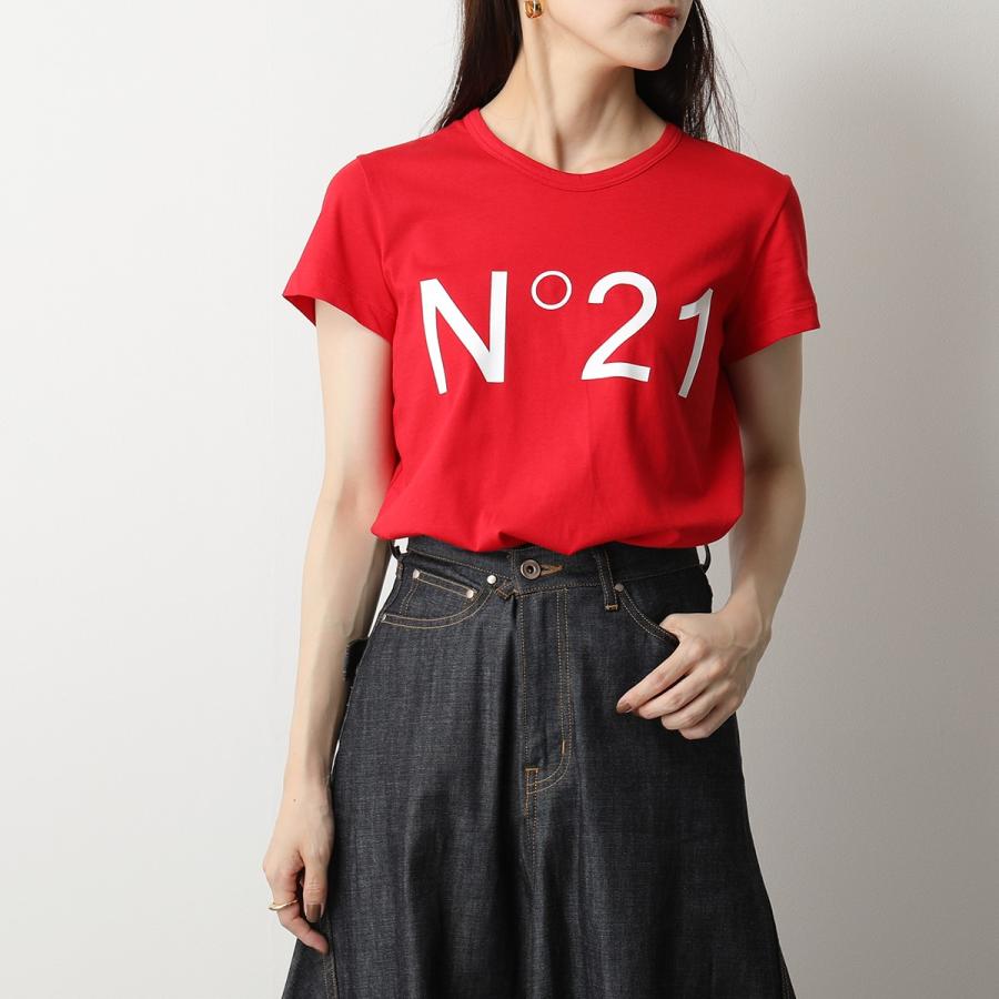 N°21 ヌメロヴェントゥーノ F031 4157 カラー4色 クルーネック 半袖 Tシャツ カットソー ロゴ レディース