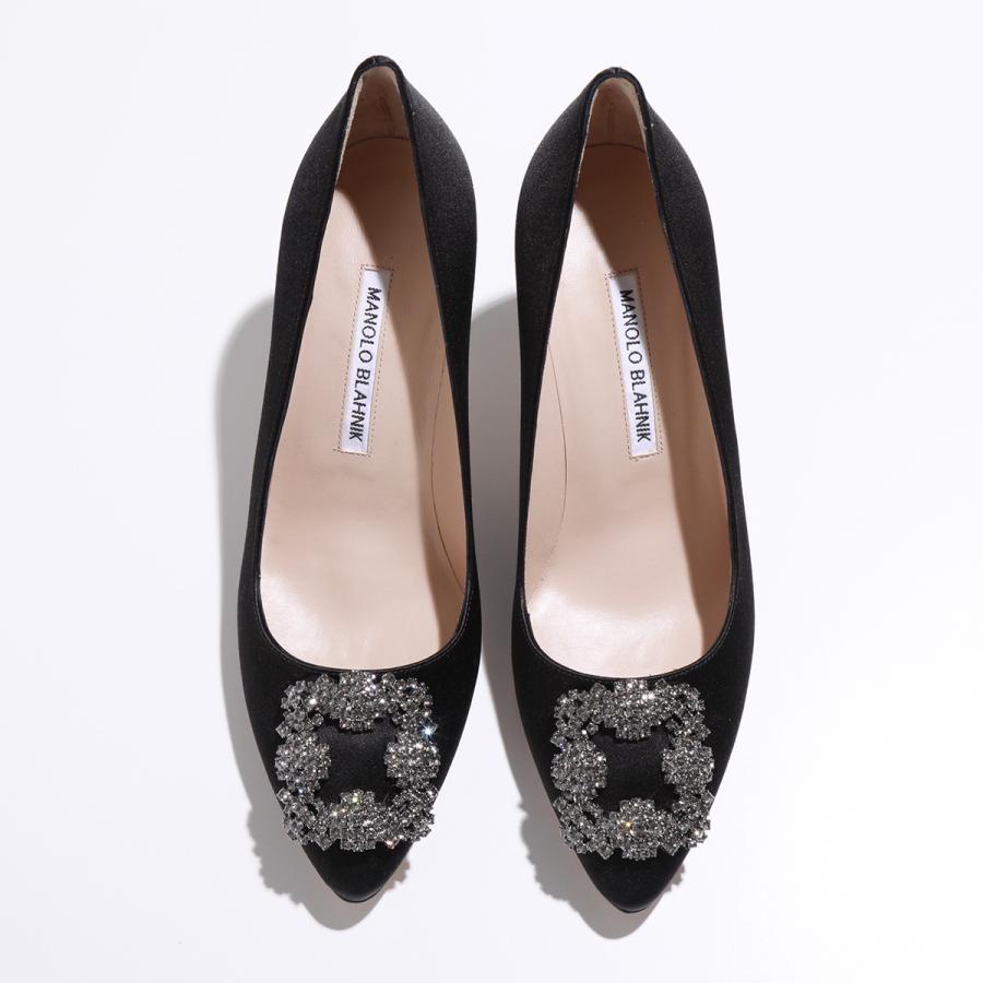 MANOLO BLAHNIK マノロブラニク パンプス HANGISI FMC SATIN 070 ハンギシ サテン 7cm 9XX 0662 レディース ジュエルバックル ポインテッドトゥ｜s-musee｜09