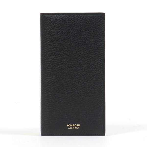 TOM FORD トムフォード Y0251T CP9 イタリア製 レザー 二つ折り長財布 小銭入れあり BLK メンズ