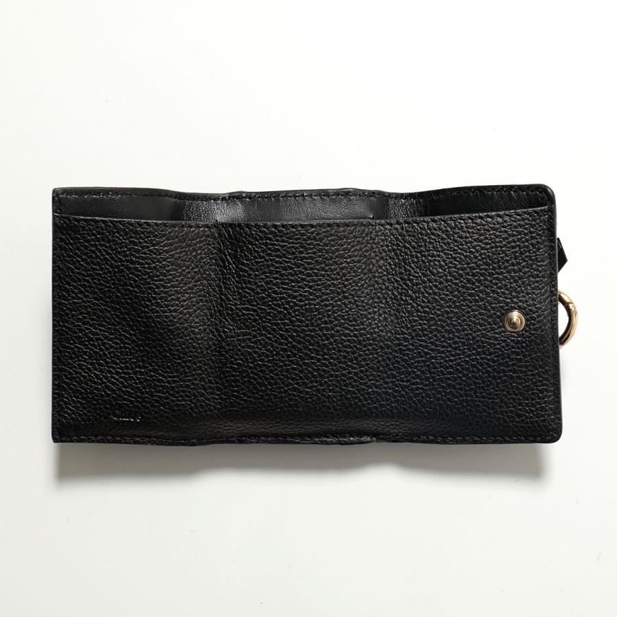 Chloé 黒 三つ折り財布 レザー Chloe（クロエ） 三つ折り財布 ALPHABET アルファベット CHC21WP946F57