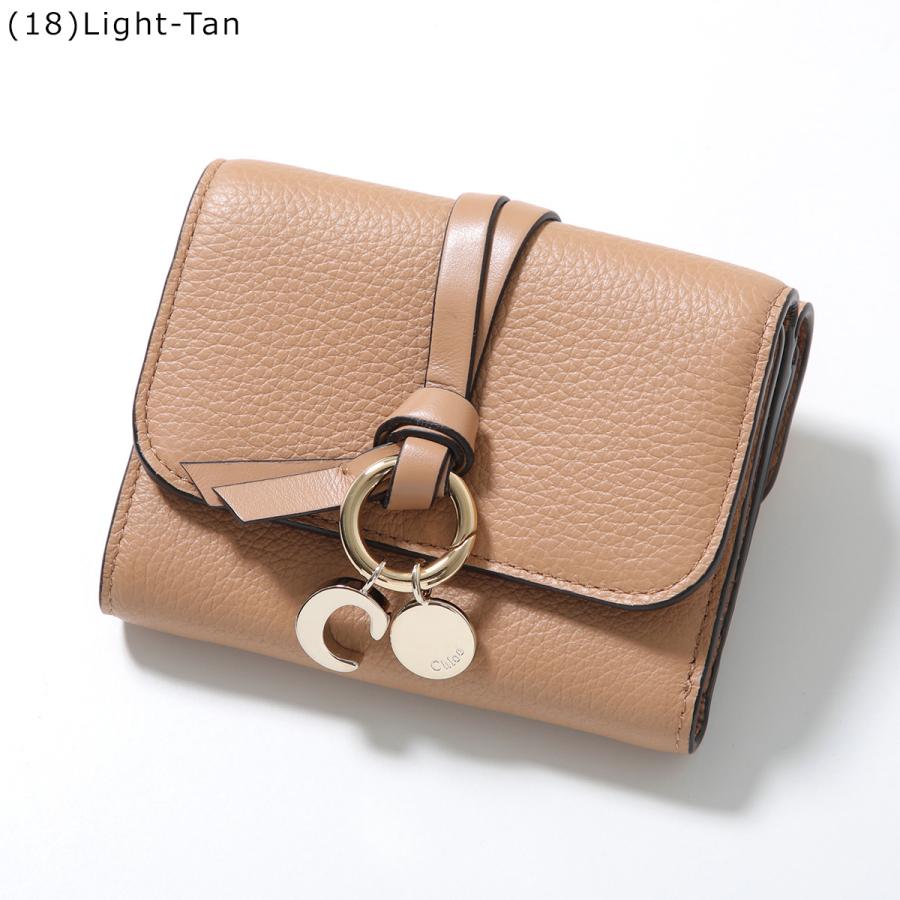 美品　Chloé アルファベット 三つ折り財布 Cチャーム ピンクベージュ　箱付 クロエ Chloe三つ折り財布 アルファベットウォレット 取り外し可能