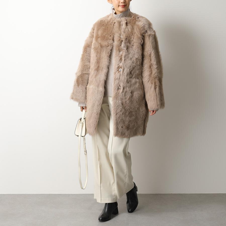 ネット限定短納期 インポートセレクト ムートン レディース 70 Argilla ブランカ Blancha レディースファッション ファーコート ノーカラー Musee インポートセレクト 311 ムートン ムートンコート