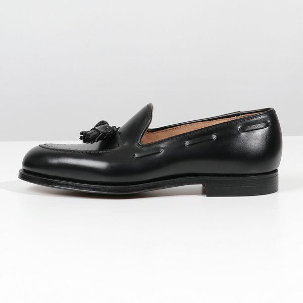 CROCKETT&JONES クロケットアンドジョーンズ タッセル ローファー 29376A C01L1 Cavendish 2 キャベンディッシュ メンズ ワイズE 革靴 BLACKの画像
