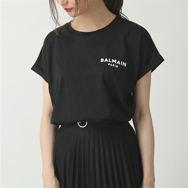 BALMAIN バルマン VF11351 B013 Tシャツ カットソー クルーネック 半袖 ちびロゴT EAB/Noir レディース